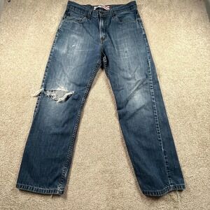 Denizen From Levi's 236 Regular Fit Jeans Men 33x30 Blue Denim Cotton Distressed